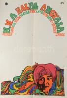 Pecsenke József (1942-1989): ,,N. N. A halál angyala", filmplakát, ofszet, papír, jelzett a plakáton, Offset-nyomda, 58x41,5 cm. Sérült. Magyar pop art stílusú plakát!