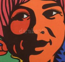 Pecsenke József (1942-1989): ,,N. N. A halál angyala", filmplakát, ofszet, papír, jelzett a pla...