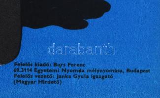 1969 ,,Ködös éjszaka", filmplakát, papír, jelzés nélkül, Egyetemi Nyomda, 57x41 cm. Hajtásnyomo...