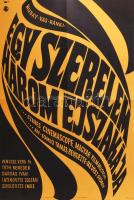 cca 1967,,Egy szerelem három éjszakája". Filmplakát, papír, jelzés nélkül, Offset Nyomda, 56x39,5 cm. Hajtásnyomokkal. Feltekerve. Magyar pop art plakát!