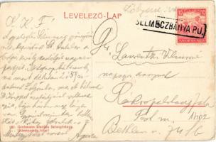 Selmecbánya, Schemnitz, Banská Stiavnica; Szentháromság szobor, piac. Grohmann kiadása, W.L. (?) 482...