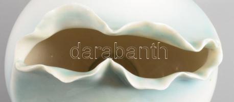 Hollóháza stúdió Bakó Hetey Rozália: Váza. Kézzel festett, jelzett, apró pattogzással, m: 11 cm