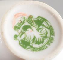 Hollóháza stúdió Bakó Hetey Rozália: Váza. Kézzel festett, jelzett, apró pattogzással, m: 11 cm