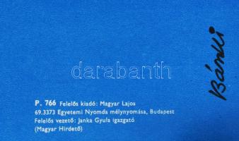 Bánki László (1916-1991): Biztosított utazás, 1969. Plakát, papír, jelzett a plakáton, Egyetemi Nyom...