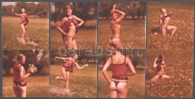 Amatőr erotikus művészfotók, 8 db, 8,5x8,5 cm