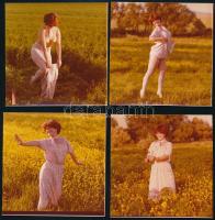 Amatőr erotikus művészfotók, 4 db, 9x9 cm