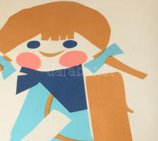 Müller Ilona (1929-): Már most vásároljuk meg iskolaszereinket, 1967. Plakát, papír, jelzett a plaká...