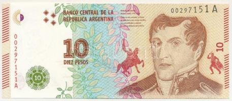 Argentína DN(2016) 10P "00297151 A" T:UNC,AU Argentina ND(2016) 10 Pesos "00297151 A" C:UNC,AU Krause P#360