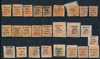 1900-1914 25 db Hírlapbélyeg Budapesti Hírlap előérvénytelenítéssel