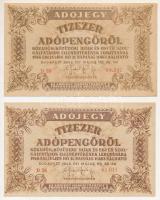 1946. 10.000AP (2x) vízjeles papíron "D 39 88.347, D 26 65.011" T:AU Adamo P49