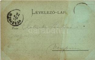 1899 Vajdahunyad, Hunedoara; vár este holdfényben. Schuller A. kiadása (Szászváros) / castle at nigh...