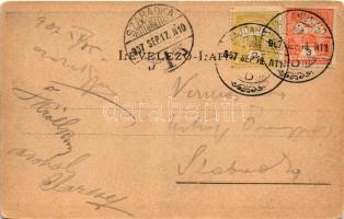 1907 Vajdahunyad, Hunedoara; vár / castle (kopott sarkak / worn corners)