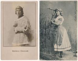 16 db RÉGI motívum képeslap: magyar színészek és színésznők; közte 1 modern / 16 pre-1945 motive pos...