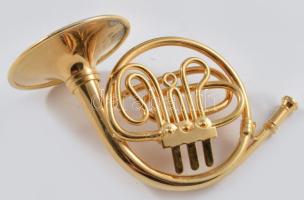 Trombita miniatúra, eredeti dobozában, h: 9 cm