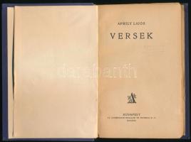 Áprily Lajos: Versek. Bp., Athenaeum. Kiadói egészvászon kötés, kissé kopottas állapotban