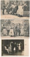 20 db RÉGI motívum képeslap: színházi jelenetek, magyar színészek és színésznők / 20 pre-1945 motive postcards: Hungarian actors and actresses, theatre scenes