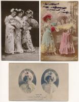 20 db RÉGI motívum képeslap: színházi jelenetek, magyar színészek és színésznők / 20 pre-1945 motive...