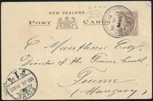 1905 Hopp Ferenc (1833-1919) optikus, műgyűjtő, múzeumalapító által küldött képeslap, Aucklandből (N...