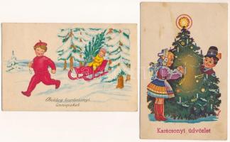 8 db RÉGI motívum képeslap: karácsonyi üdvözlőlapok / 8 pre-1945 motive postcards: Christmas greetin...