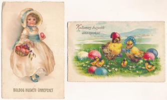 8 db RÉGI motívum képeslap: húsvéti üdvözlőlapok / 8 pre-1945 motive postcards: Easter greeting card...