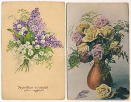 12 db RÉGI motívum képeslap: üdvözlőlapok / 12 pre-1945 motive postcards: greeting cards
