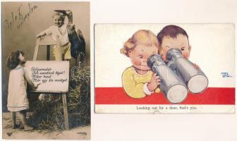 12 db RÉGI motívum képeslap: üdvözlőlapok / 12 pre-1945 motive postcards: greeting cards