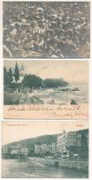 Abbazia, Opatija; - 3 db RÉGI város képeslap, közte 1 fotó / 3 pre-1945 town-view postcards, including 1 photo