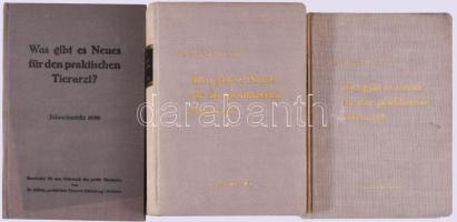 Walter Albien: Was gibt es Neues für den praktischen Tierarzt? Jahrbuch 1939, 1949, 1950/51. Hannover, 1940-1952, Schültersche Verlagsanstalt und Buchdruckerei. Német nyelven. Kiadói egészvászon-kötések, jó állapotban.