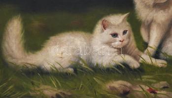 Boleradszky Benő (1885-1957): Cicák (macskák). Olaj, vászon, jelezve jobbra fent. Kisebb sérülésekke...