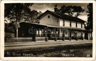 Szliácsfürdő, Kúpele Sliac; Stanica / Bahnhof / pályaudvar, vasútállomás / railway station. photo (EM)