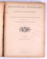 Magyarország árúforgalma Ausztriával és más országokkal. A földmivelés-, ipar- és kereskedelemügyi minister úr rendeletéből szerk. és kiadja az Országos Magyar Kir. Statistikai Hivatal. I-XII. füzetek. 1883. január-december. [Egybekötve.] Bp., 1883, Athenaeum. Félvászon-kötésben, viseltes állapotban, sérült gerinccel, helyenként sérült, kijáró lapokkal.