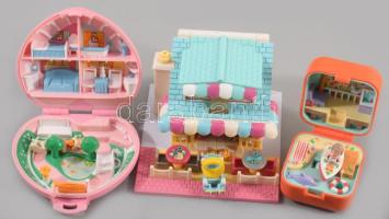 3 db Polly Pocket játék baba ház és neszeszer. Kihajthatóak