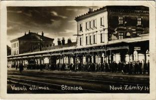 1928 Érsekújvár, Nové Zamky; Stanica / Vasútállomás / railway station. photo (EB)