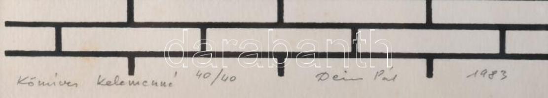 Deim Pál (1932-2016): Kőmíves Kelemenné, 1983. Szitanyomat, papír, jelzett. Számozott (40/40). Üvege...