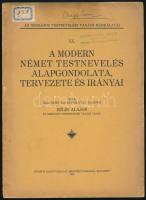Béldi Alajos: A modern német testnevelés alapgondolata, tervezete és irányai. Az Országos Testnevelési Tanács Munkálatai XX. Bp., 1925, Stádium. Kiadói papírkötés, kopottas állapotban.   Béldy/Béldi (1919-ig Bruckner) Alajos (1889-1946) 18 éves koráig (többnyire Halász néven!) versenyszerűen úszott, a kétszeres olimpiai bajnok Halmay Zoltán utódját látták benne. A második magyar vízilabda-bajnokságot 1905-ben megnyerő Balaton Úszó Egylet egyik kapusa volt, 400 méter gyorson negyedik lett az 1906-os "soron kívüli" athéni olimpián. Miután a katonai pályát választotta, a hazai sport versenyzőként elvesztette. A bécsújhelyi Theresianum Katonai Akadémián végzett, ezredével részt vett az első világháborúban (1914-1916); a budapesti cs. és kir. 32. gyaloghadosztály, illetve az 1. népfölkelő dandár vezérkari tisztje (1917-1918). A Tanácsköztársaság bukása után feltámasztotta a hazai úszósportot: az úszószövetség alelnöke lett, irányításával sorra jöttek létre a vidéki bázisok, rengeteg uszoda épült. A második világháború idején az Ifjúság Honvédelmi Nevelése és a Testnevelés országos vezetője (IHNETOV, 1941. augusztus 11.-1943. február 1.), az Ifjúság Honvédelmi Nevelésének országos vezetője (IHNOV, 1943. február 1.-1944. szeptember 26.), majd a Nemzetőrség parancsnoka (1944. szeptember 26.-október 16.). Német fogságba esett, novemberben megszökött és bujkált. 1945 januárjában jelentkezett Debrecenben, és felajánlotta szolgálatait az ideiglenes kormánynak. Februárban mégis letartóztatták, júliusban a népbíróság halálra ítélte, augusztusban a Nemzeti Főtanács életfogytiglanra enyhítette az ítéletet. A tárgyalások során megtört, majd súlyosan megbetegedett Béldy 1946. december 22-én meghalt a börtönkórházban.