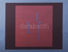 Barcsay Jenő (1900-1988): Emlék (rózsaszín-barna). Szitanyomat, papír, jelzett, számozott (62/140). Az 1986-ban a Helikon kiadónál megjelent mappából. 32,5×37 cm. Üvegezett fakeretben.