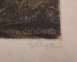 Görög Rezső (1930-): Velencei halászok. Színes rézkarc, papír, jelzett. Lap széle kissé sérült és ki...