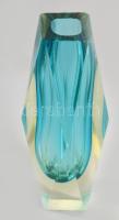 cca 1950/60 Murano Vetro Sommerso váza, terv.: Flavio Poli (1900-1980). Jelzés nélkül, lepattanással, m: 20,5 cm