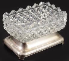 Angol ezüst (Ag) sótartó, jelzett, ezüst része nettó 36g, 9x5,5 cm