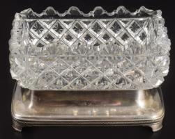 Angol ezüst (Ag) sótartó, jelzett, ezüst része nettó 36g, 9x5,5 cm