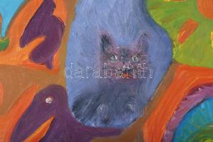 Kovács Attila Roland (1997-): Állatok teremtése, 2007. Olaj, vászon, faroston, jelzett. Reprodukálva...