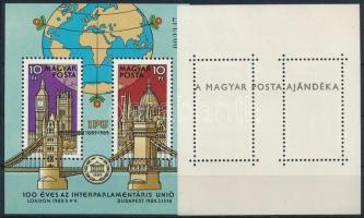 1989 Interparlamentáris Unió II. blokk + ajándék blokk azonos sorszámmal (22.400)
