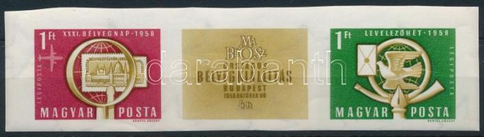 1958 Bélyegnap (31.) vágott 3-as csík (5.000)