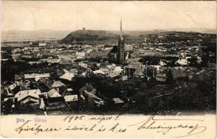 1905 Dés, Dej; város látképe. Gálócsi Samu kiadása 2924. / general view (tűnyom / pinmark)