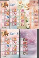 2006 Üdvözlettel bélyegem - Rózsák promóciós ívsarki ötöscsík + Virág promóciós ívsarki ötöscsík + Első bélyegem promóciós ívsarki tízestömb és 2 db ötöscsík + Szerelem bélyegem ívsarki ötöscsík