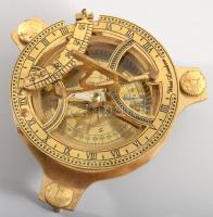 Bronz napóra iránytű, d: 12 cm, m: 10 cm