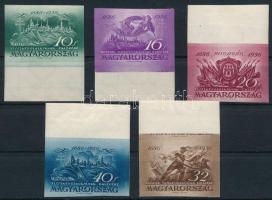 1936 Budavár ívszéli vágott sor (100.000) / Mi 538-542 imperforate set