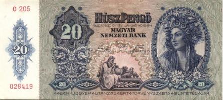 1941 20P 7db egymásutáni sorszámmal! T:I