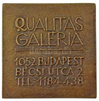 Csíkszentmihályi Róbert (1940-2021) DN "Qualitas Galéria" bronz névjegyplakett (49x49mm) T...