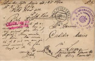 1915 Osztrák-magyar katonák csoportja / WWI K.u.K. military, group of soldiers. photo + "Kanone...